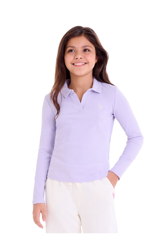 Girls Long Sleeve Collared Top, Sizes 4-18