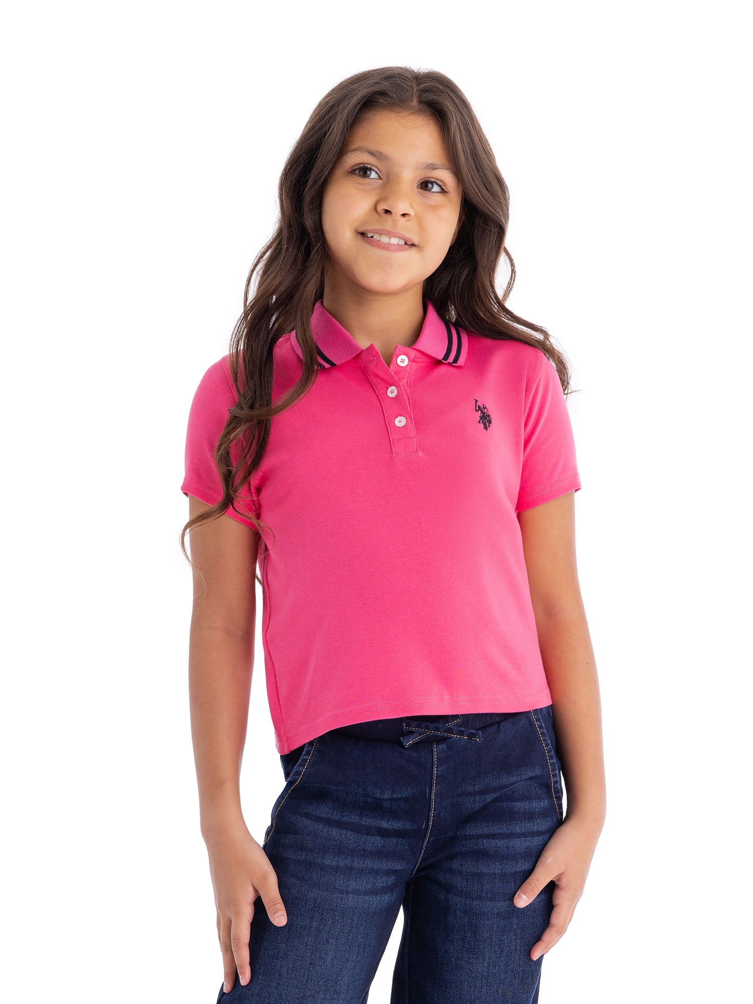 U.S. Polo Assn. Girls Short Sleeve Polo Shirt, Sizes 4-18