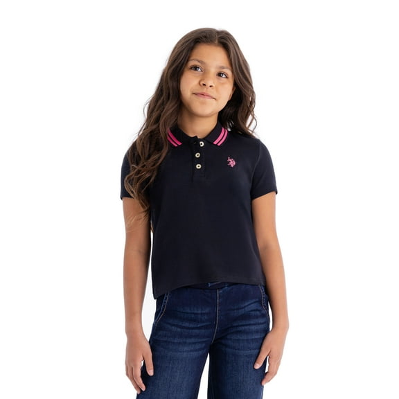 U.S. Polo Assn. Girls Short Sleeve Polo Shirt, Sizes 4-18