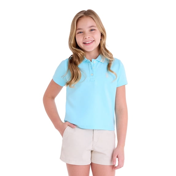 U.S. Polo Assn. Girls Short Sleeve Polo Shirt, Sizes 4-18