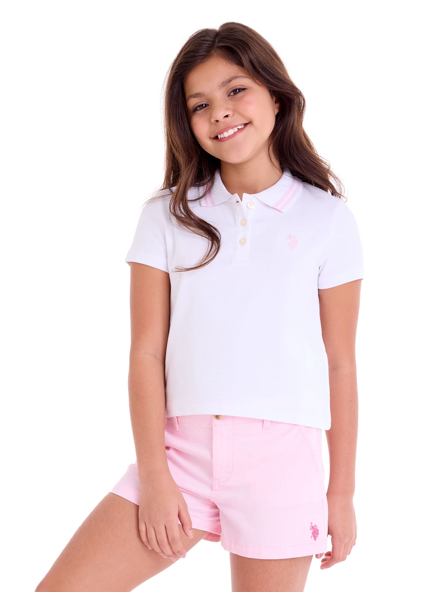U.S. Polo Assn. Girls Short Sleeve Polo Shirt, Sizes 4-18