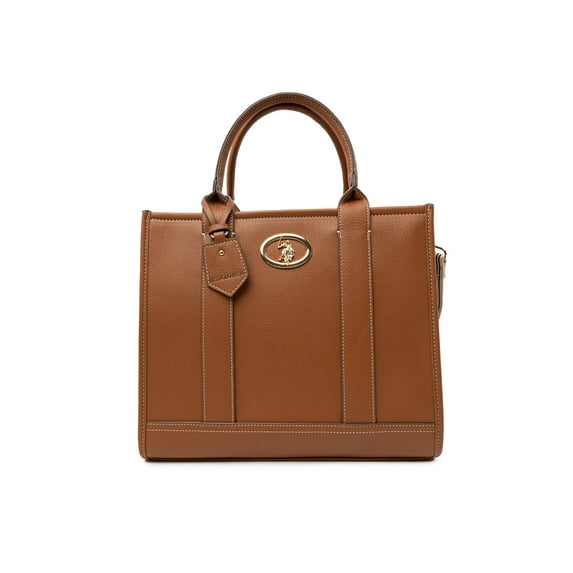 U.S. Polo Assn. Women's Heritage Tote Bag, Cognac Brown