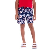 Hibiscus Print Swim Short with Brief Liner, Sizes 4-18