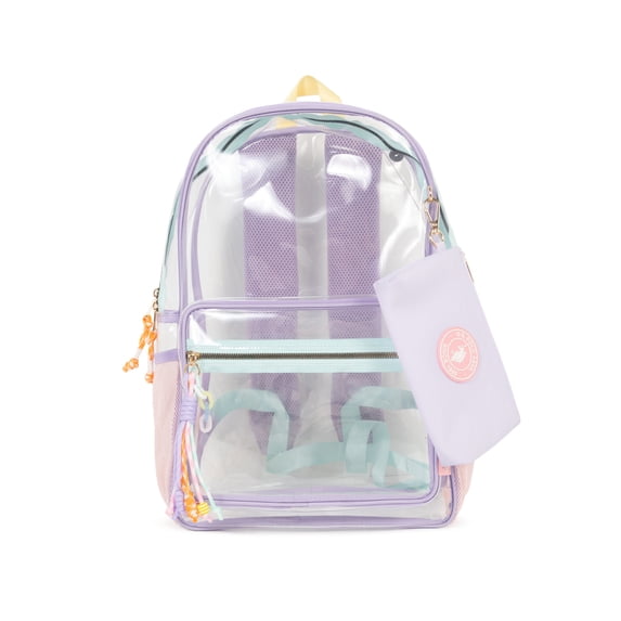 U.S. Polo Assn. Unisex Kid's 18" Clear Backpack, Lavender