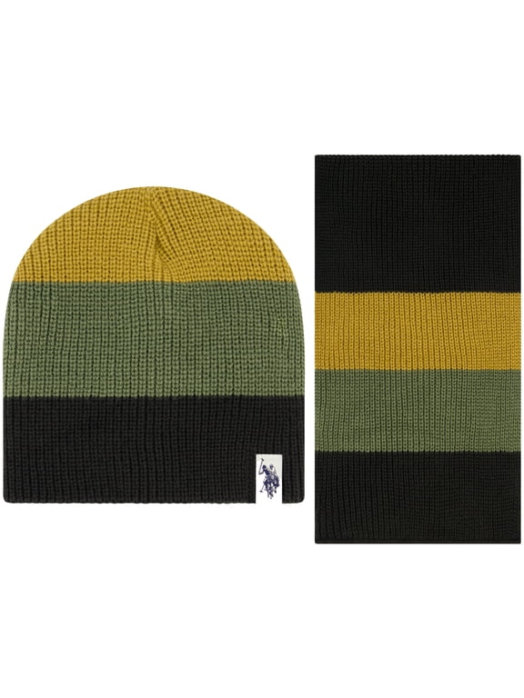 Knit Logo Cuffed Hat And Solid Scarf Set