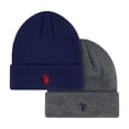 thumbnail image 1 of U.S. Polo Assn. Men's 2-Pack Fleece Lined Logo Beanies, 1 of 7