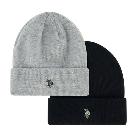 U.S. Polo Assn. Men's 2-Pack Fleece Lined Logo Beanies