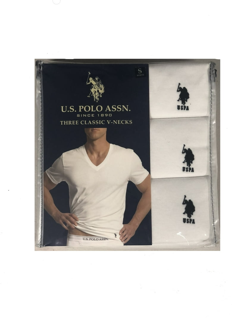 Polo Men's Pack V Neck T-Shirts, SMALL, White, Super