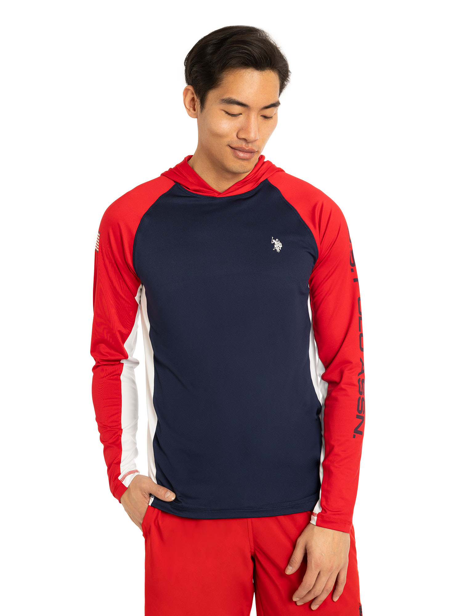 U.S. Polo Assn. Men's & Big Men's Color Block Long Sleeve Sun Shirt