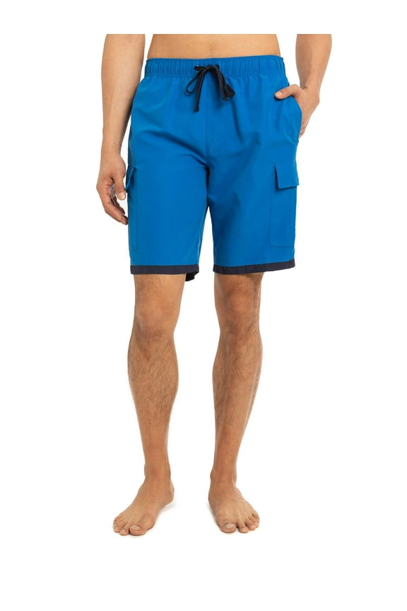 Men's & Big Men's Logo Cargo Swim Trunks with UPF50+, 10" Inseam, Sizes S-3XL