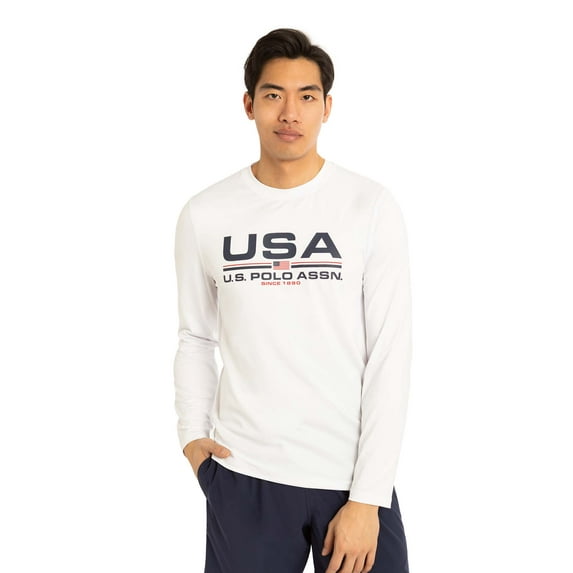 U.S. Polo Assn. Men's & Big Men's USA Long Sleeve Sun Shirt with UPF50+, Sizes S-3XL