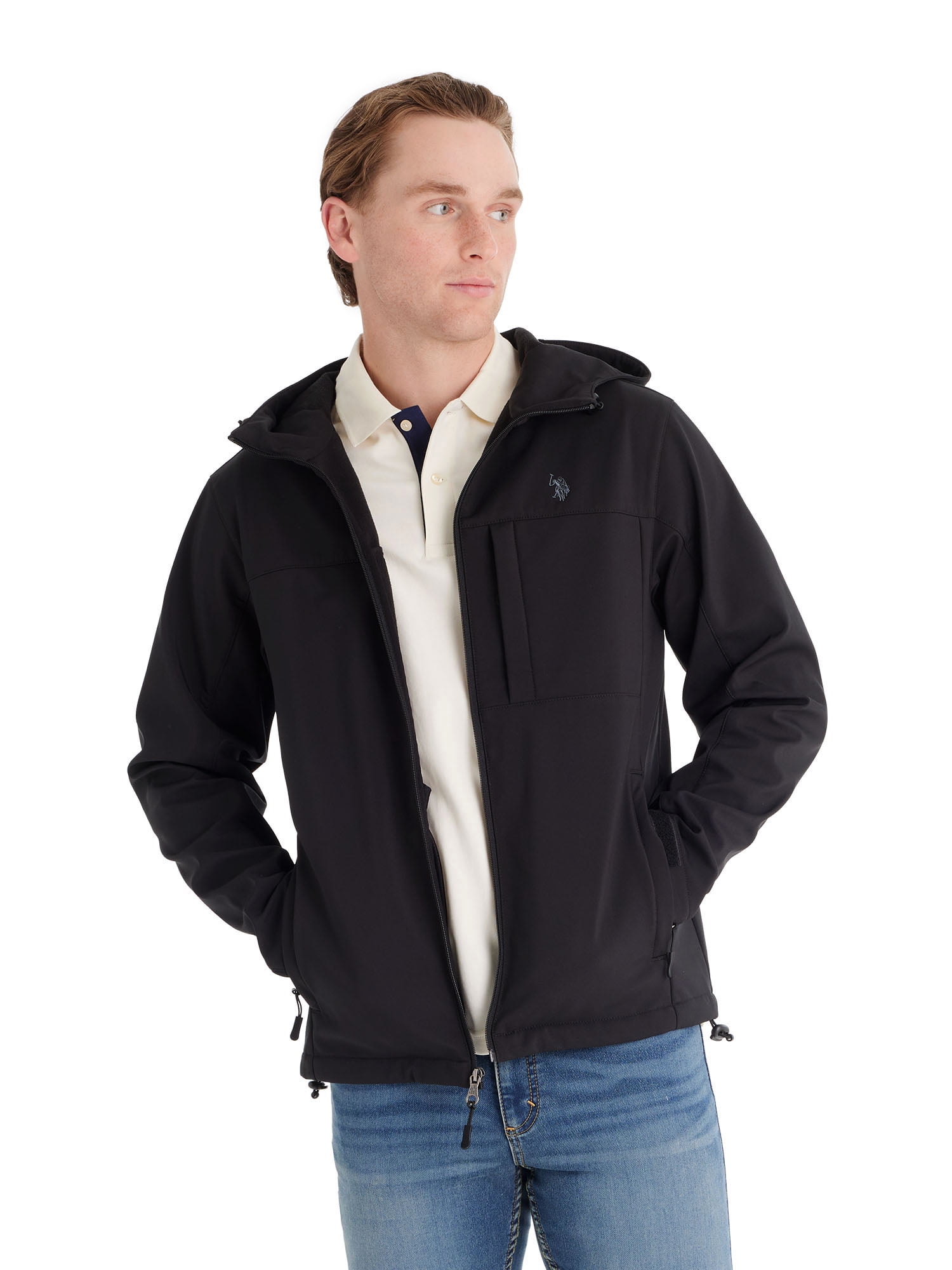 U.S. Polo Assn. Men's Black Softshell Jacket , S-3XL
