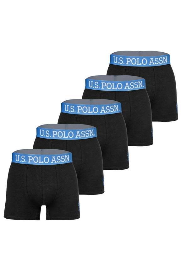Men's Boxer Shorts, 5-Pack - Trunks, Logo, Stretch Cotton Black M (Medium)