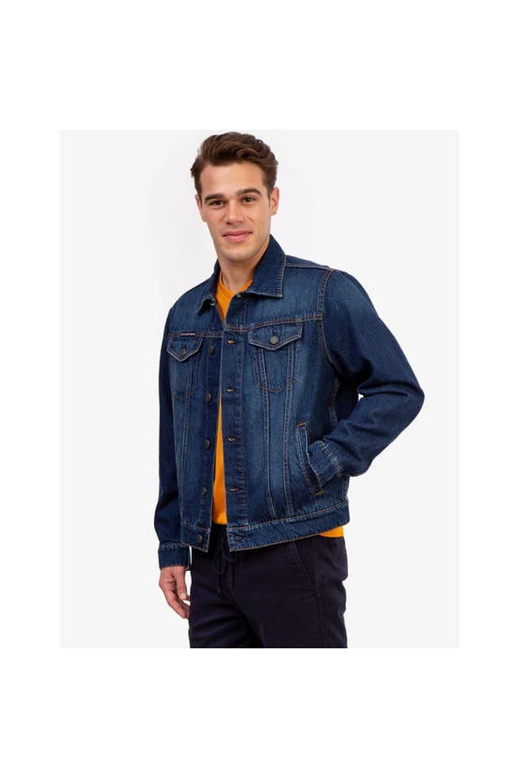 Men's Classic Denim Jacket, Dark Wash Denim, Medium