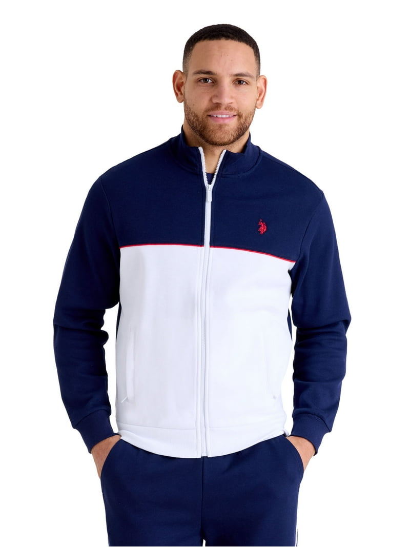 POLO SPORT フルジップジャケット Lサイズ ネイビー/ホワイト U.S. Polo Assn. Men's Modern Sport Colorblock Track Jacket