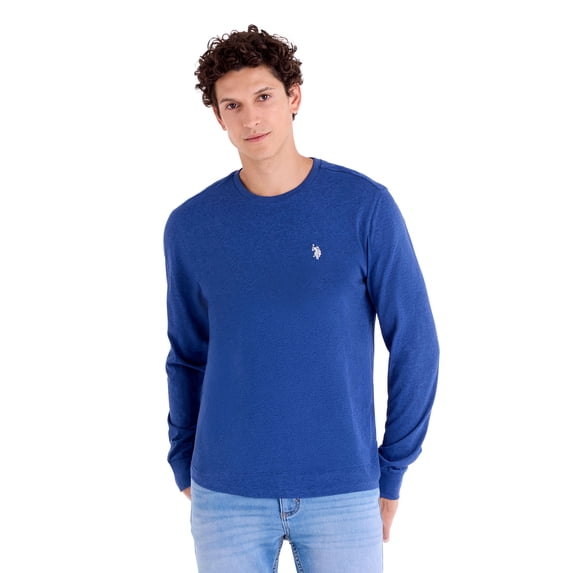 U.S. Polo Assn. Men's Cotton Crewneck Tee with Long Sleeves, Sizes XS-3XL
