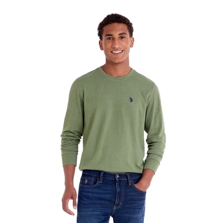 U.S. Polo Assn. Men's Cotton Crewneck Tee with Long Sleeves, Sizes XS-3XL