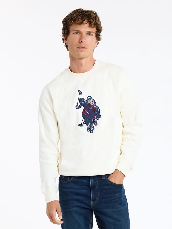 Men's Cozy Holiday Fleece Logo Crewneck Sweatshirt