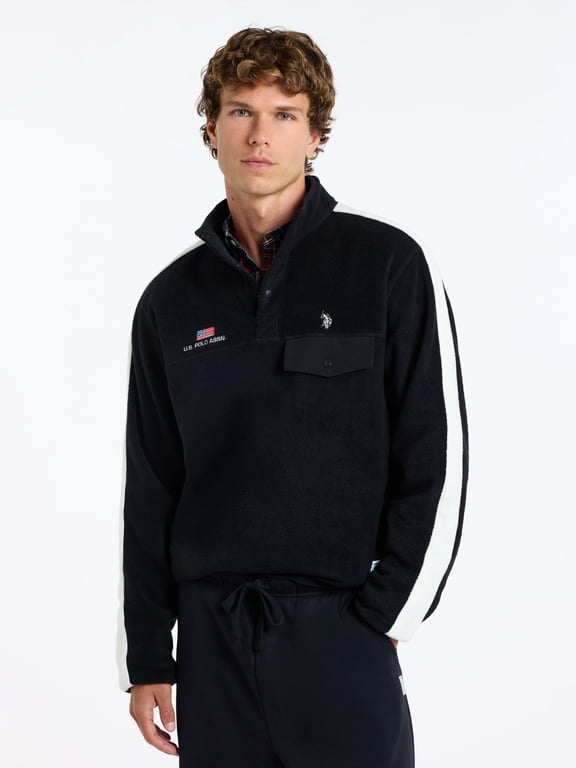 Men's Cozy Polar Fleece Mock Neck Pullover