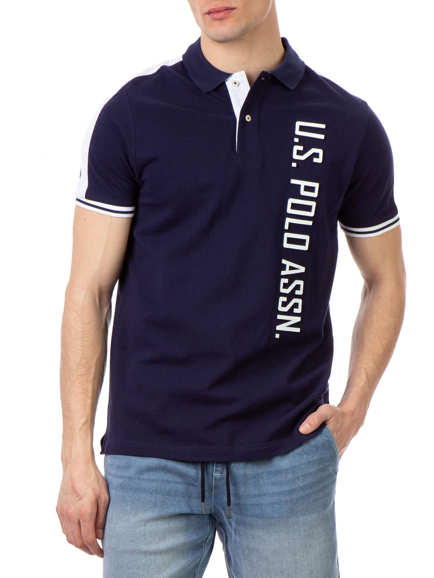 U.S. Polo Assn. Men's Embossed Logo Pique Polo Shirt - image 1 of 6