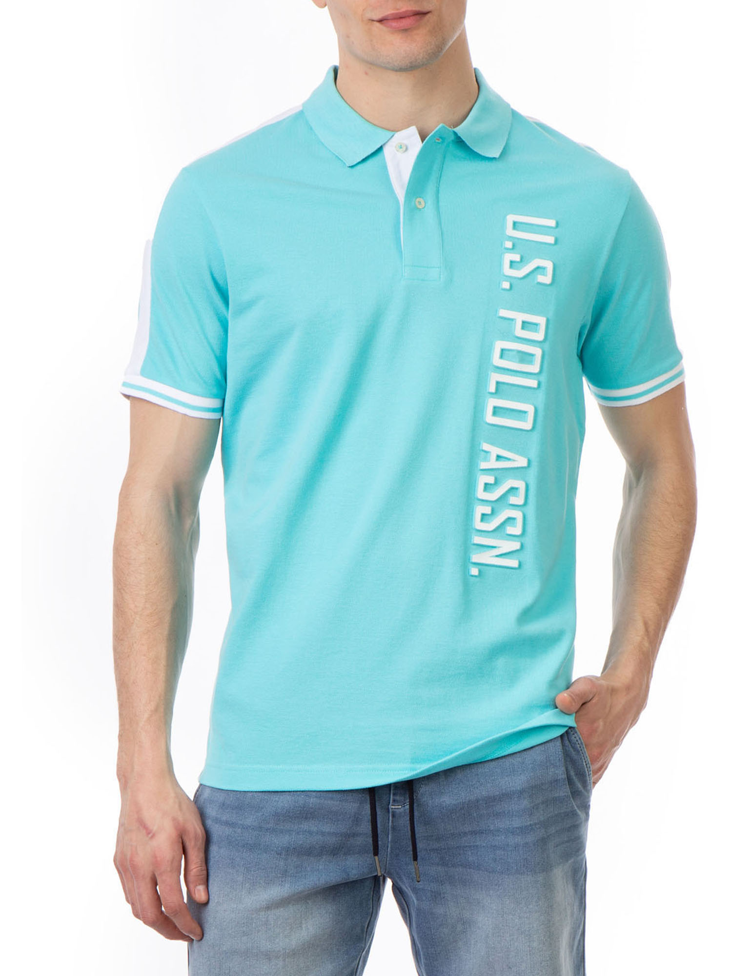 U.S. Polo Assn. Men's Embossed Logo Pique Polo Shirt - image 1 of 6