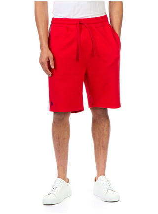 Buy U.S. Polo Assn. Color-Block Logo Fleece Shorts, Engine Red, X-Large at