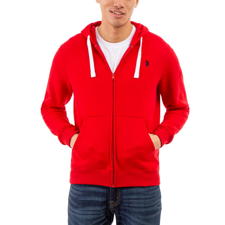 Blue,Red and White Casual Wear Fleece Hoodie Jacket, Size: s to