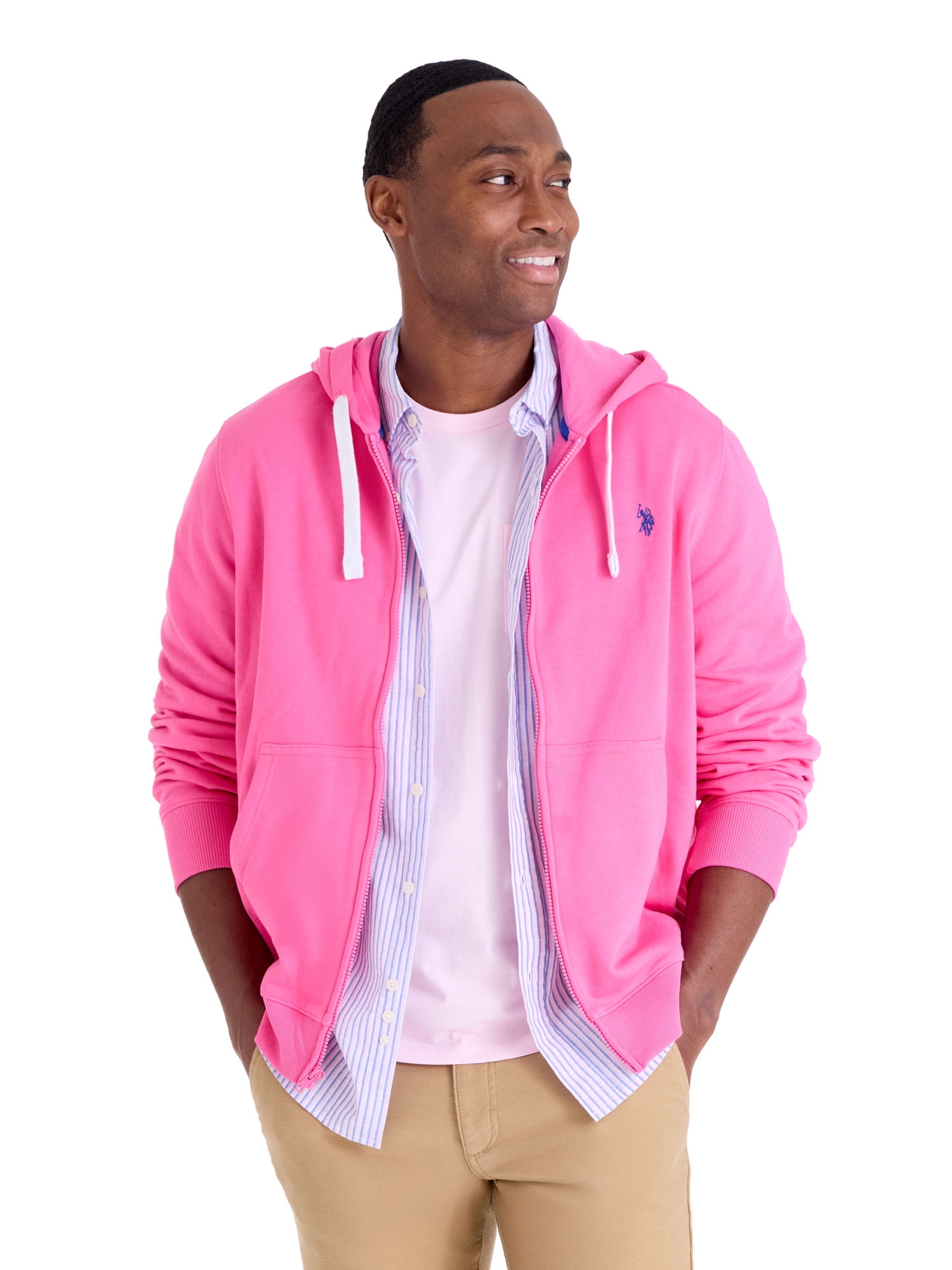 Pink Polo Ralph Lauren Women's Full Zip Hoodie Vintage Polo