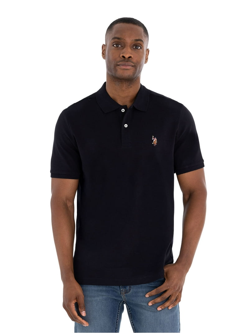 U.S. Polo Assn. Men's Interlock Polo Shirt, 100% Cotton, Short