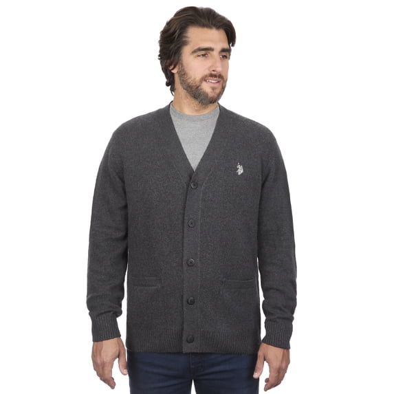 U.S. Polo Assn Men's Jersey V-Neck Button Cardigan Sweater