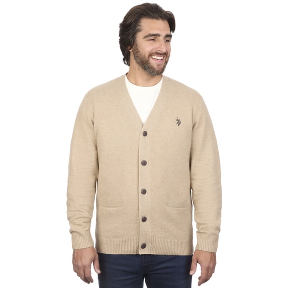 U.S. Polo Assn Men's Jersey V-Neck Button Cardigan Sweater
