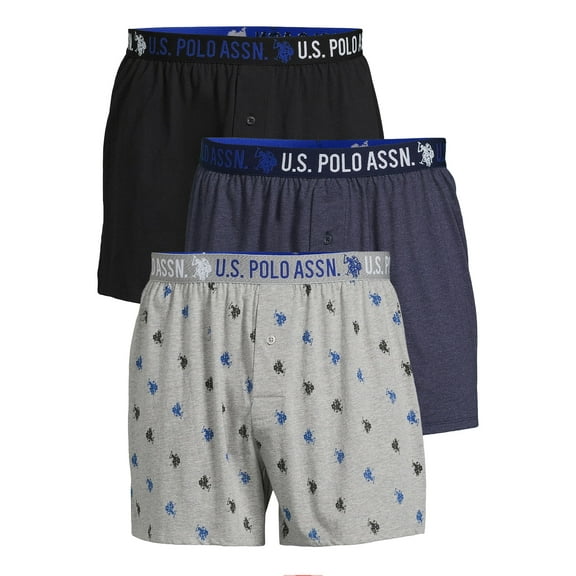 U.S. Polo Assn. Underwear Men's Knit Boxers, 3-Pack, Sizes S-3XL