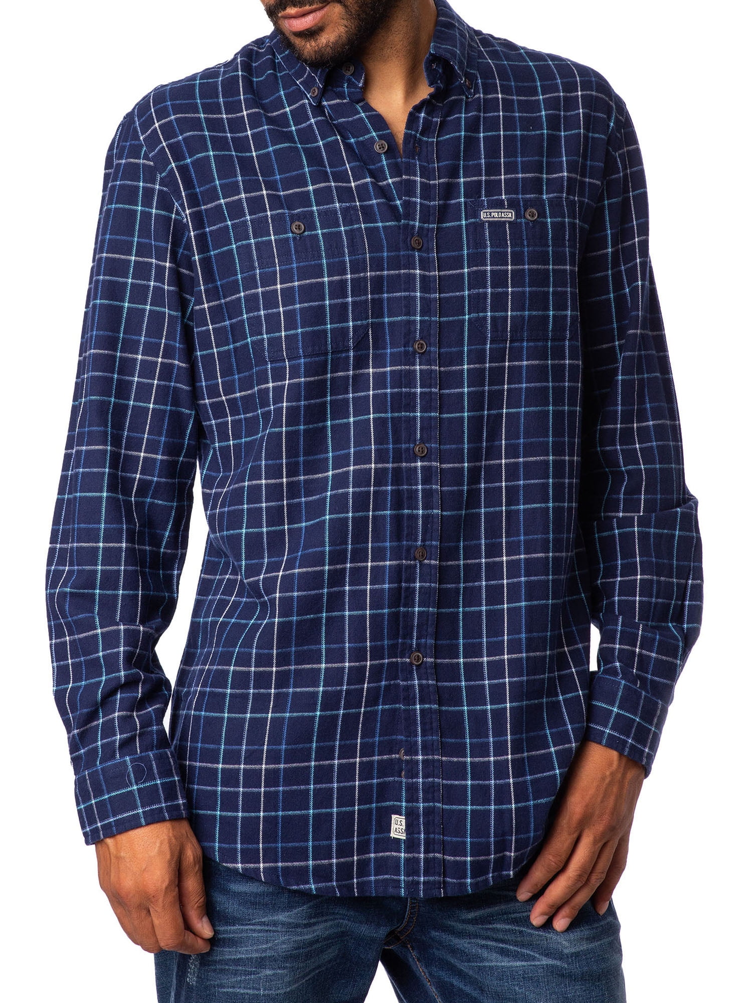 us polo blue check shirt