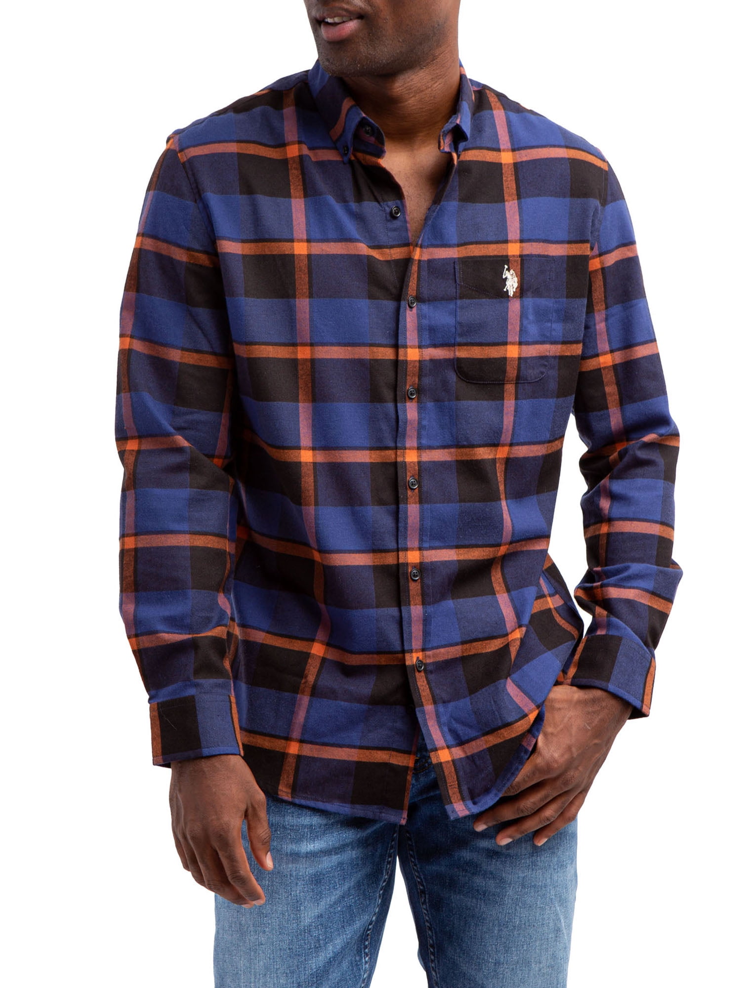 POL Long Sleeve Button Down Printed Shirt