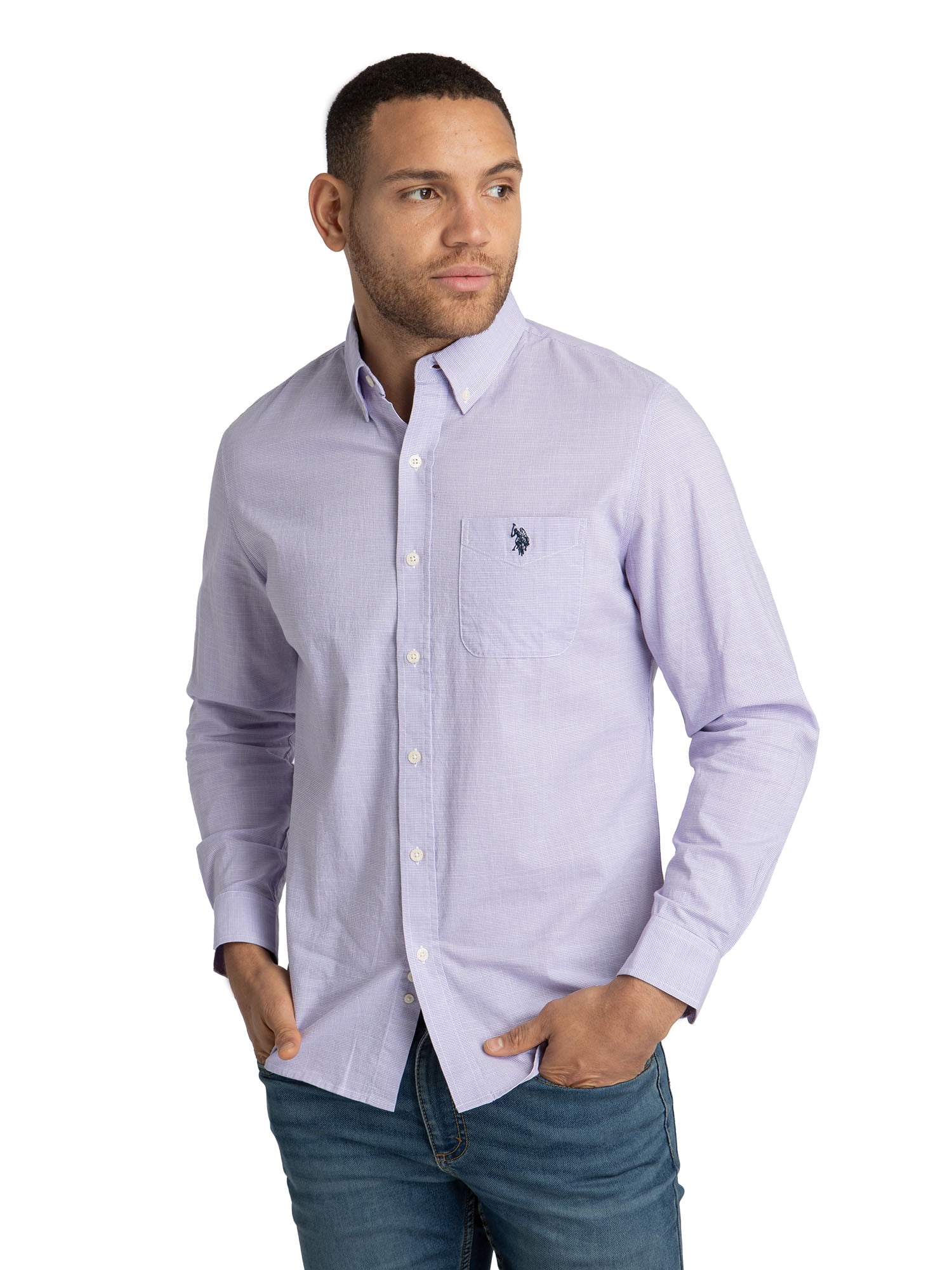 POL Button-Down Long Sleeve Printed Shirt