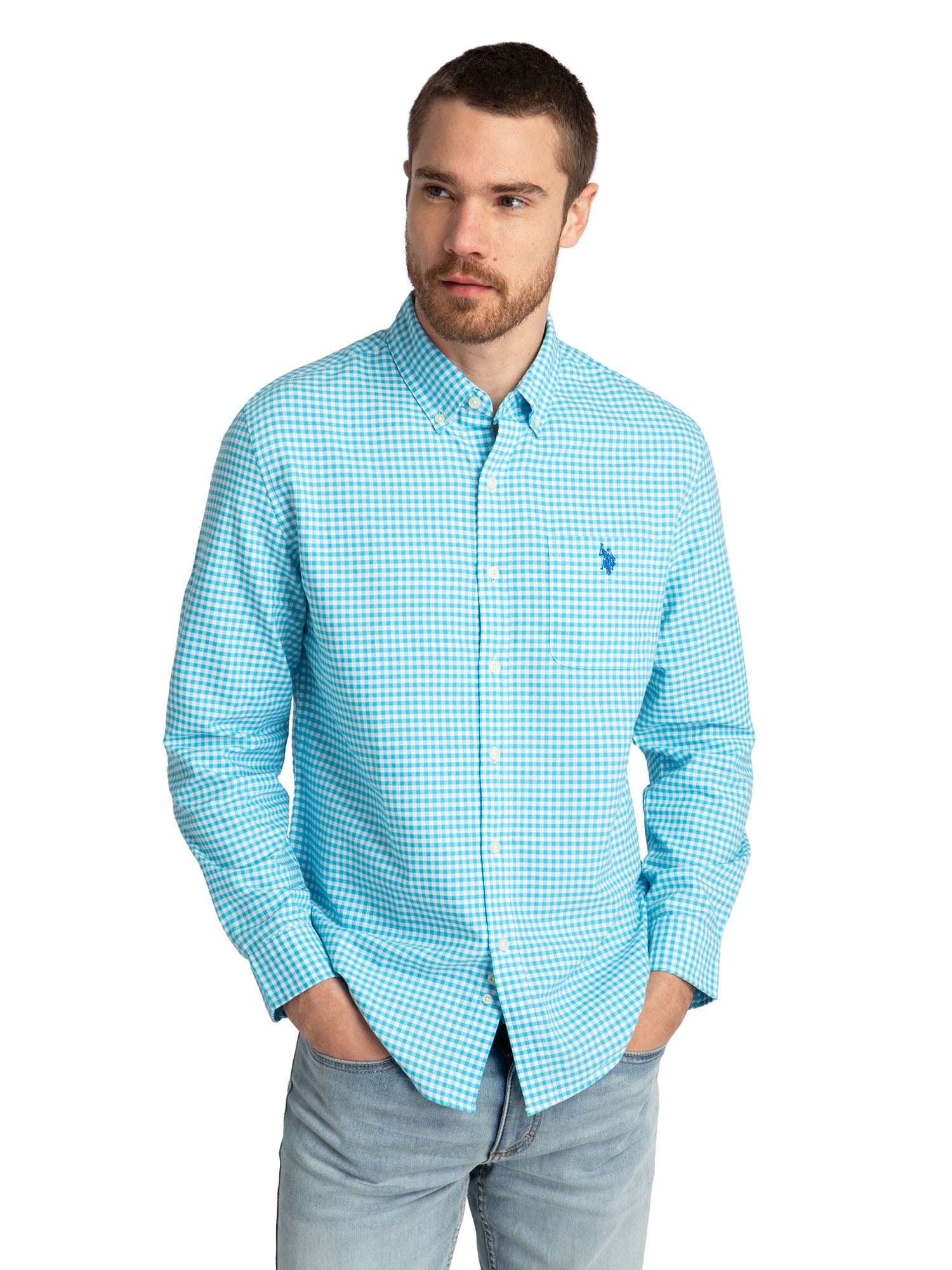 POL Button-Down Long Sleeve Printed Shirt