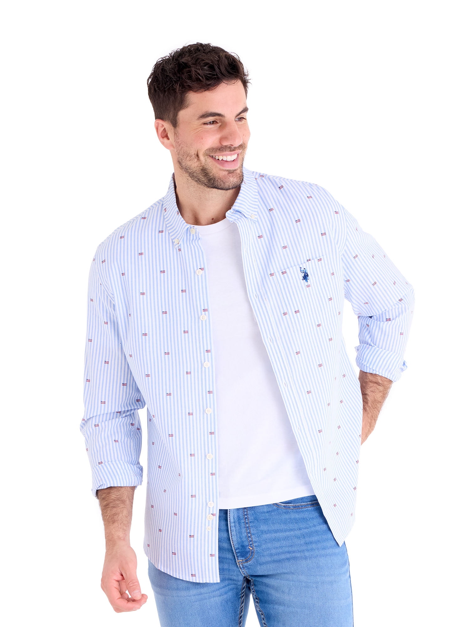 U.S. Polo Assn. Men's Long Sleeve Americana Oxford Shirt