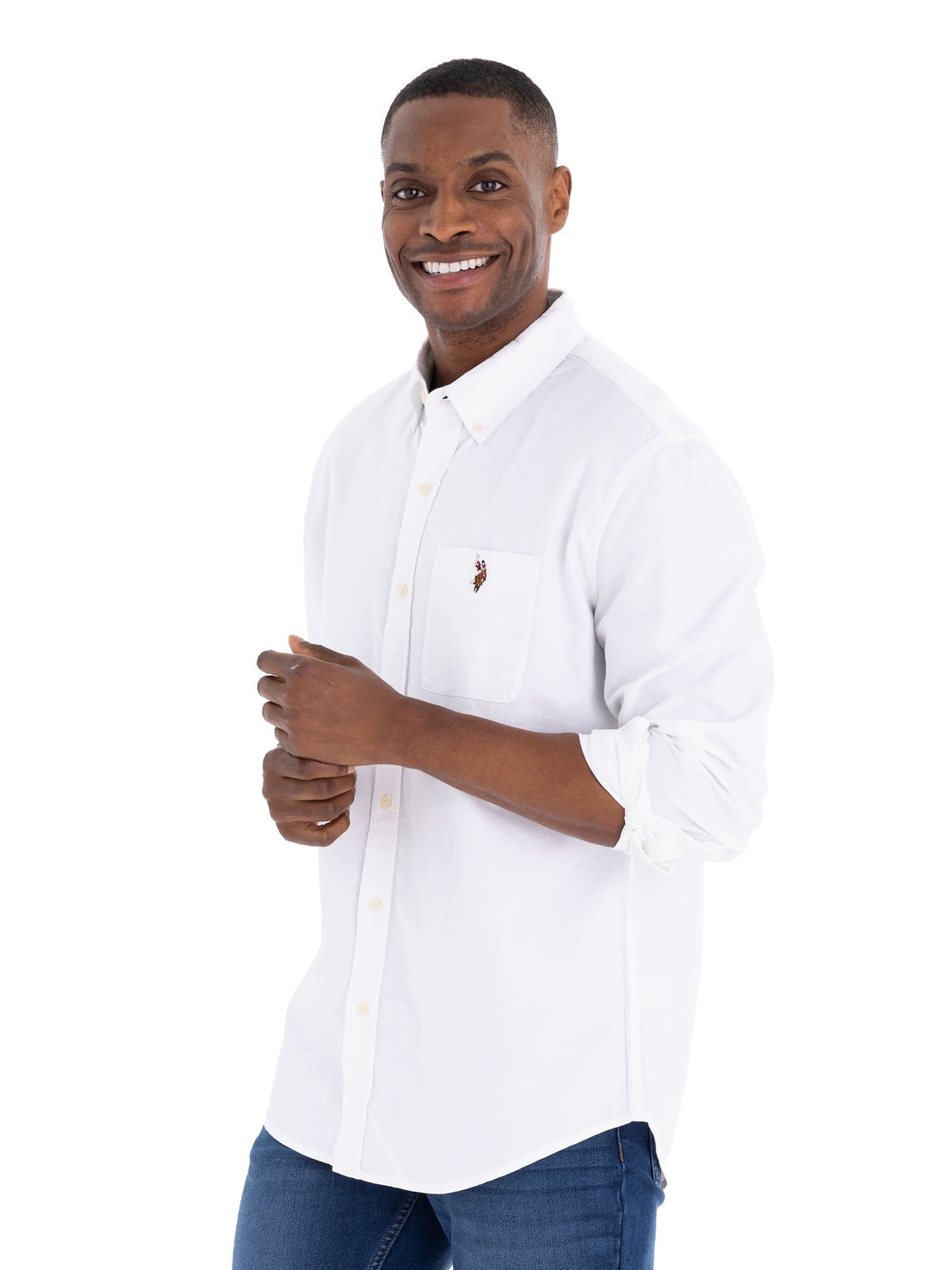 polo mens dress shirts Polo Ralph Lauren Men's Classic Fit Stretch Oxford Shirt, Blue, 15.5 32/33, Cotton