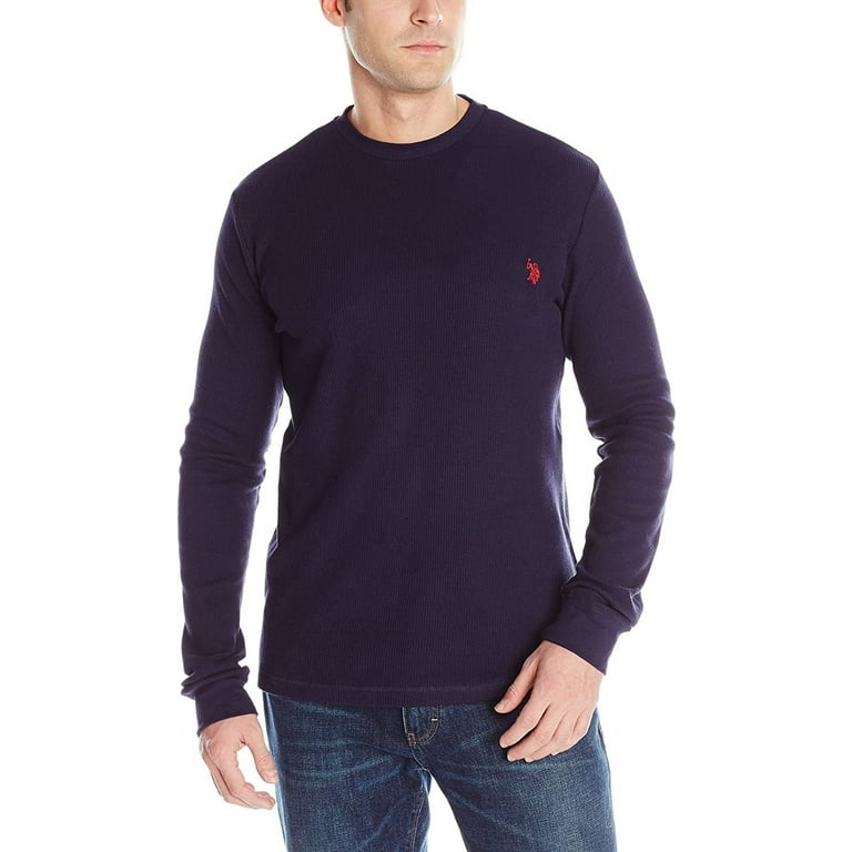 U.S. Polo Assn. Men s Long Sleeve Crew Neck Solid Thermal Shirt Black Small