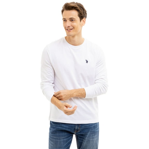 U.S. Polo Assn. Men's Cotton Crewneck Tee with Long Sleeves, Sizes S-XL