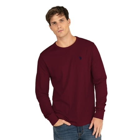 U.S. Polo Assn. Men's Cotton Crewneck Tee with Long Sleeves, Sizes XS-3XL