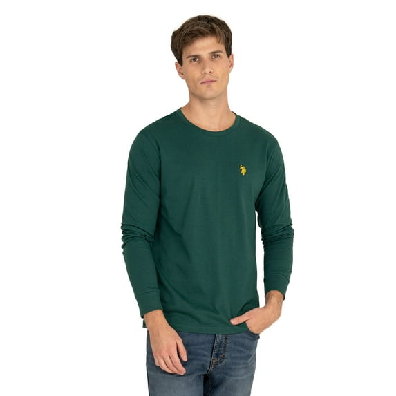 U.S. Polo Assn. Men's Cotton Crewneck Tee with Long Sleeves, Sizes S-XL