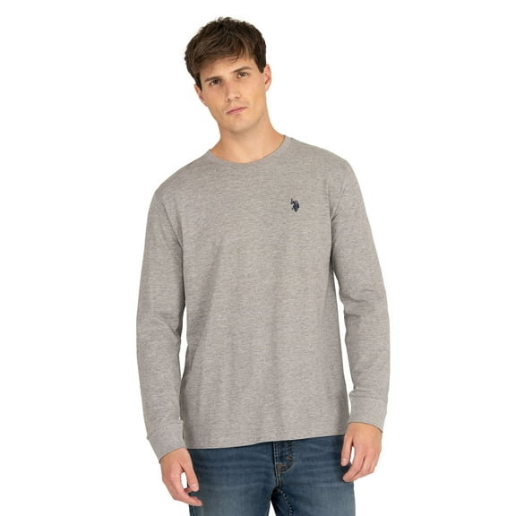 U.S. Polo Assn. Men's Cotton Crewneck Tee with Long Sleeves, Sizes S-XL