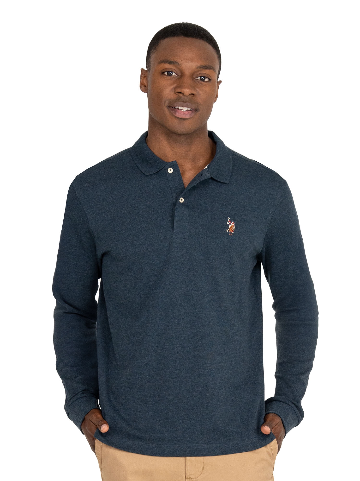 U.S. Polo Assn. Men's Long Sleeve Interlock Polo