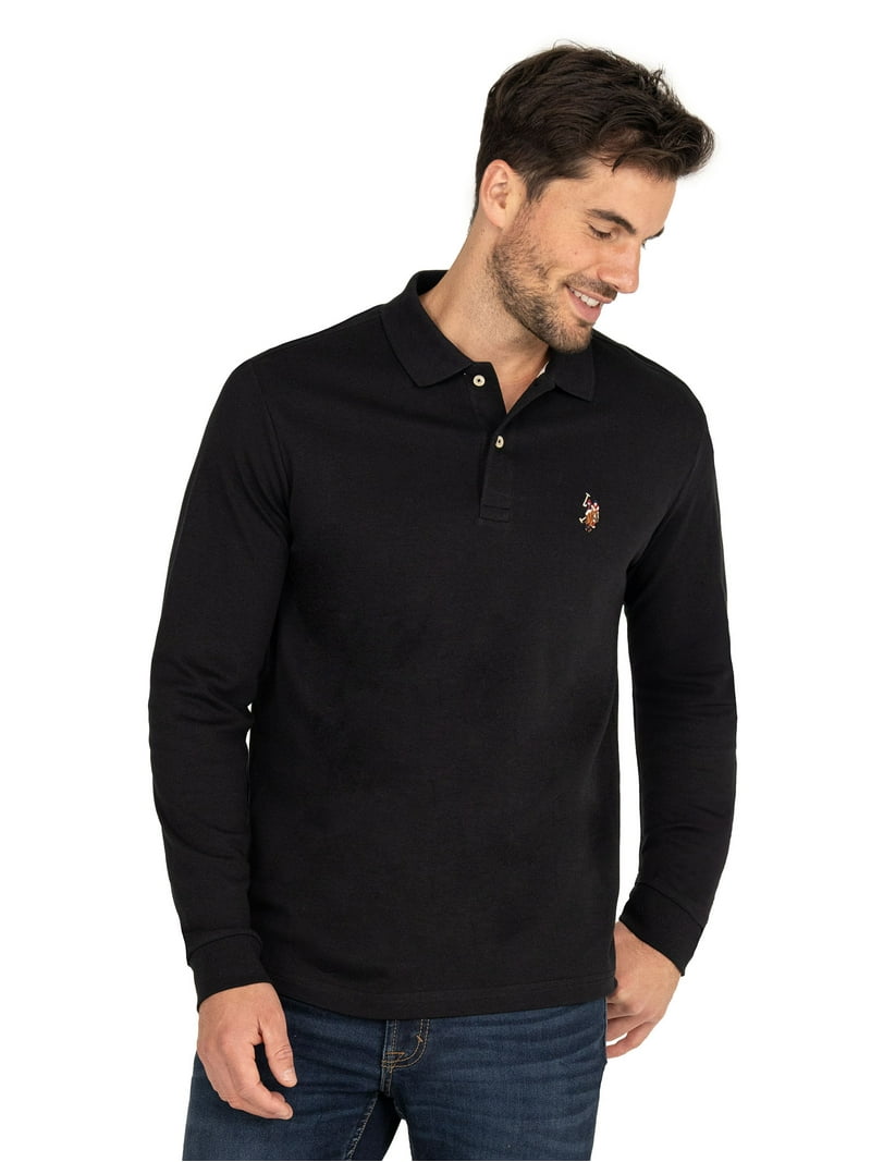 Polo Men's Long Sleeve Soft Comfortable Interlock Polo