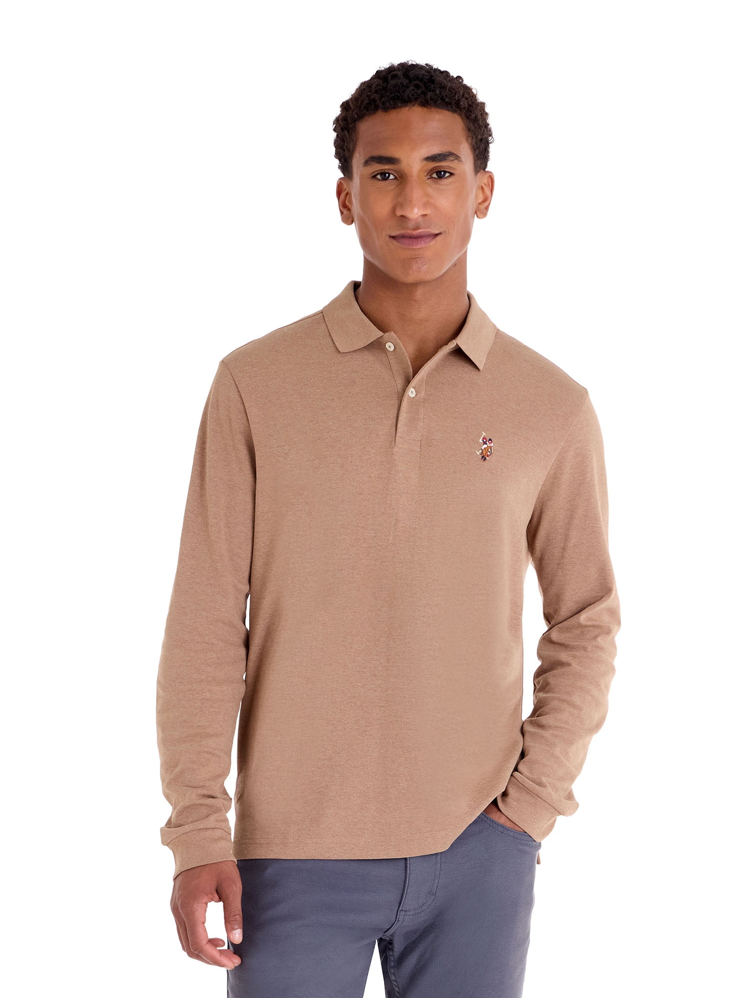 U.S. Polo Assn. Men's Long Sleeve Interlock Polo