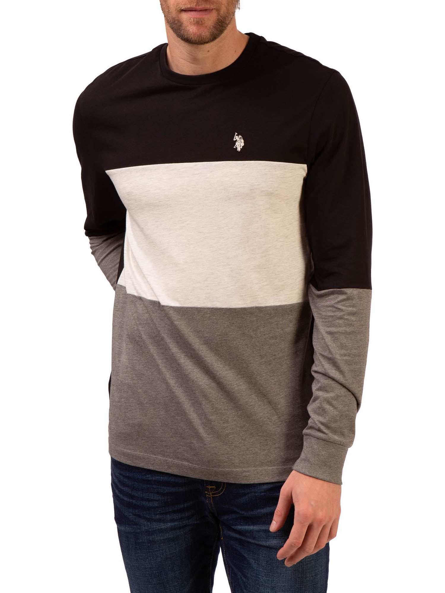 Long Sleeve Stripe Polo Tee