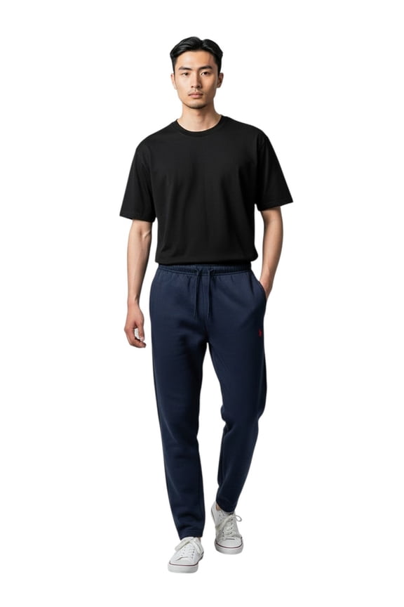 MenÕs Open Bottom Fleece Sweatpants, Classic Navy, Medium
