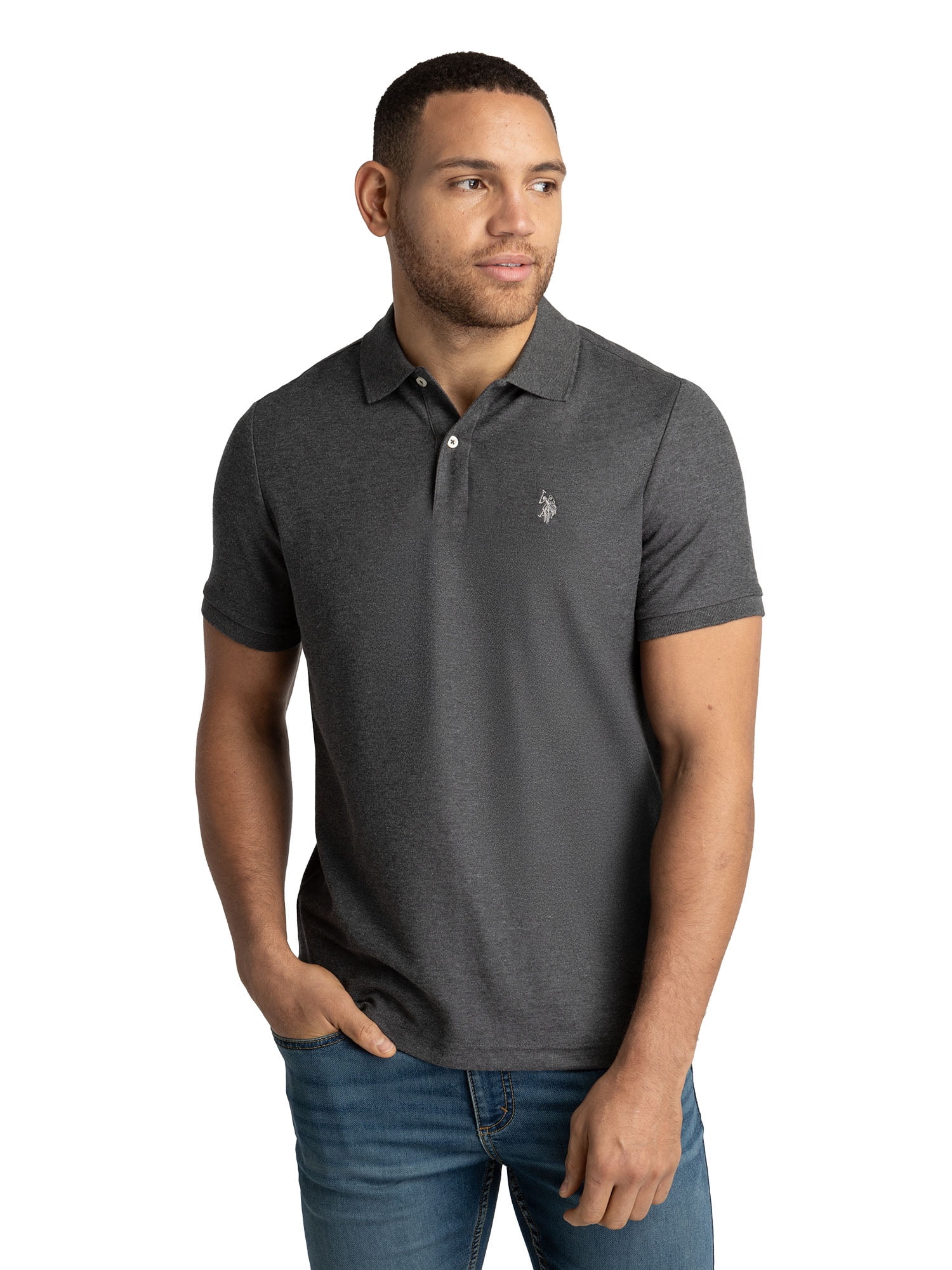 【 Jeans】 Relax fit pique polo short sleeves U.S. Polo Assn. Men's Performance Pique Polo Shirt - Walmart.com