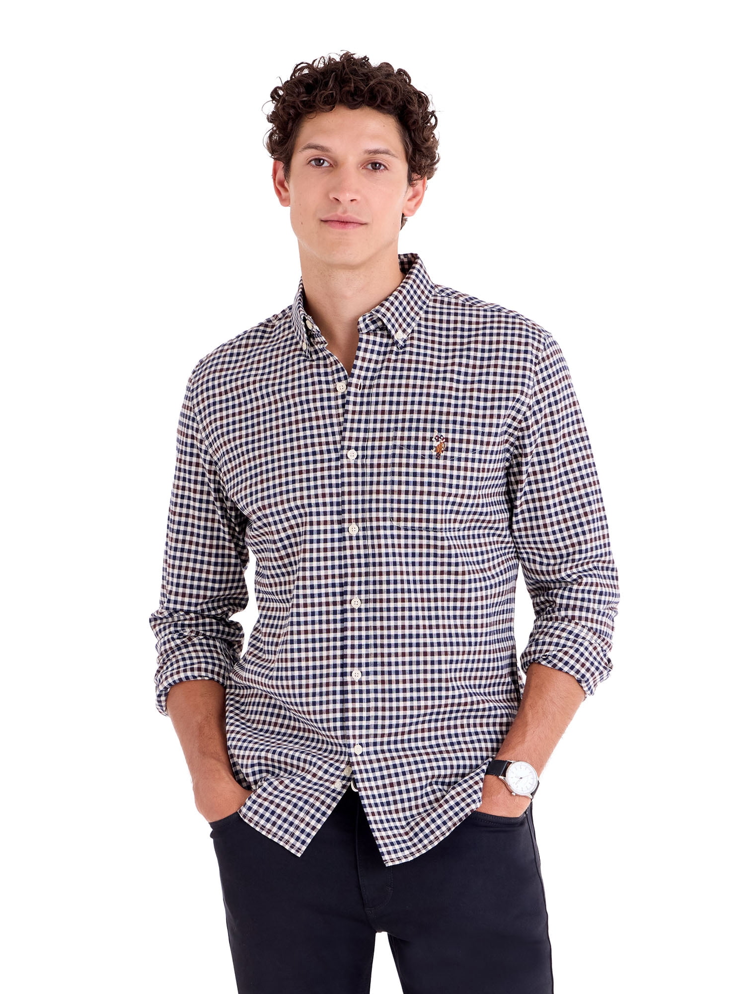 U.S. Polo Assn. Men's Poplin Long Sleeve Button-Down Shirts